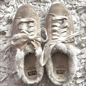Keds for Kate Spade Metallic Suede Sneaker Slides Metallic